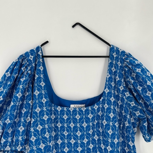 Rhode x Target Embroidered Printed Puff Sleeve Babydoll Mini Dress - Picture 1 of 7